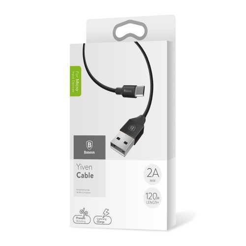 Baseus Braided USB 2.0 to micro USB Cable Μαύρο 1.5m (CAMYW-B01)
