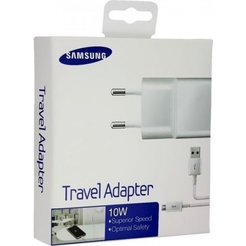 Samsung micro USB Cable & Wall Adapter Λευκό (ETA-U90EW & ECB-DU4AWE) (Retail)