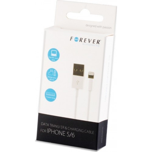 Forever Regular USB to Lightning Cable Λευκό 1m (5900495323767)