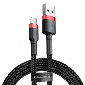 Baseus 3 Μέτρα 2A Max USB to USB-C / Type-C Καλώδιο Ταχειας Φόρτισης & Μεταφοράς Δεδομένων (CATKLF-U91) Black/Red