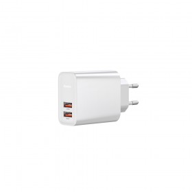 Ταχυφορτιστής 30W Baseus 2x USB Wall Adapter Λευκό με τεχνολογία Qualcomm Quick Charge 3.0 (CCFS-E02)