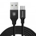  Baseus Braided USB 2.0 to micro USB Cable Μαύρο 1.5m (CAMYW-B01) 