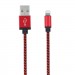  Forever Braided USB to Lightning Cable Κόκκινο 1m 